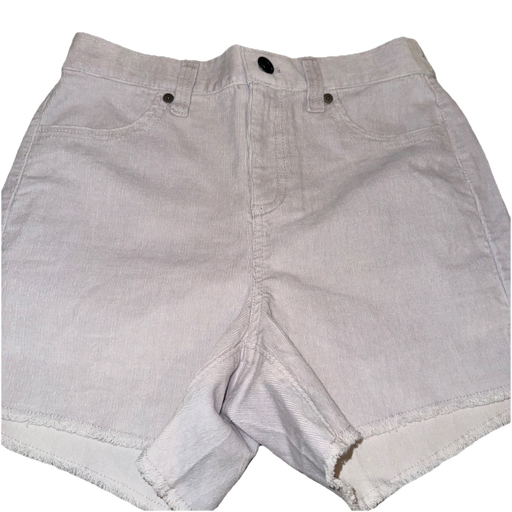Aerie NWT Women's XS Corduroy Shorts 4" Gray Lavender Cut Off Side Slit Mid Rise